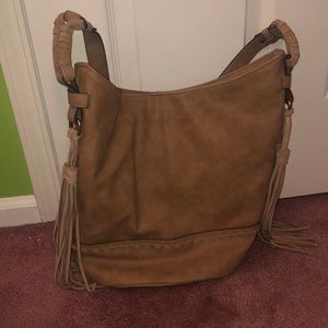 Merona Tan Suede Purse with Tassles
